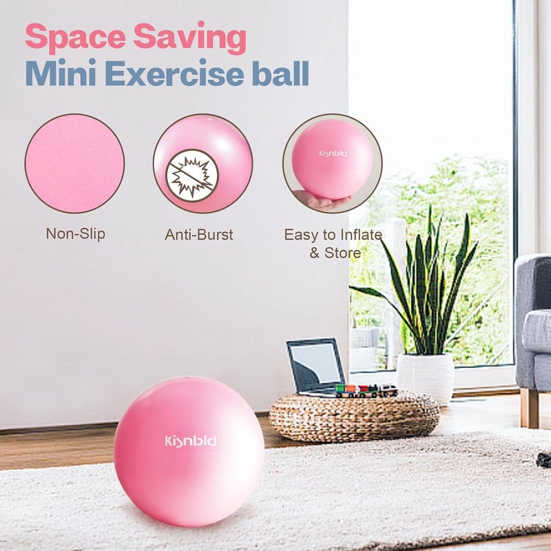 kisnbld Small Exercise Ball, 9 Inch Mini Pilates Ball, Anti Burst and Slip Resistant Mini Yoga Ball for Stability, Fitness, Physical Therapy, Stretching & Core Strength Workout at Home Gym & Office - Image 5